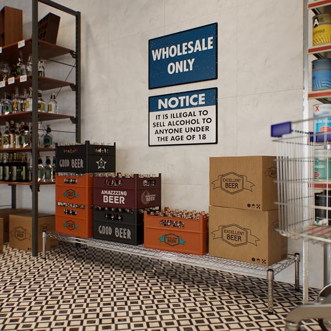 18" Deep x 72" Wide x 8" Height Wire Shelving Kit | 1-Tier | NSF Commercial - Image 7