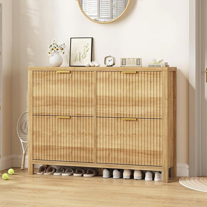 47" Fluted Shoe Cabinet Stoarge - Image 8