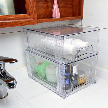 Medium Clear Stackable Storage Drawers, High-strength Acrylic Organizer Bins - Image 9
