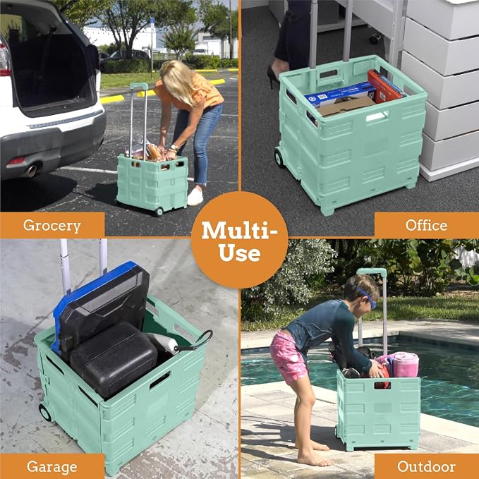 Ultra-Slim Rolling Collapsible Storage Pack-N-Roll Utility-carts, - Image 5