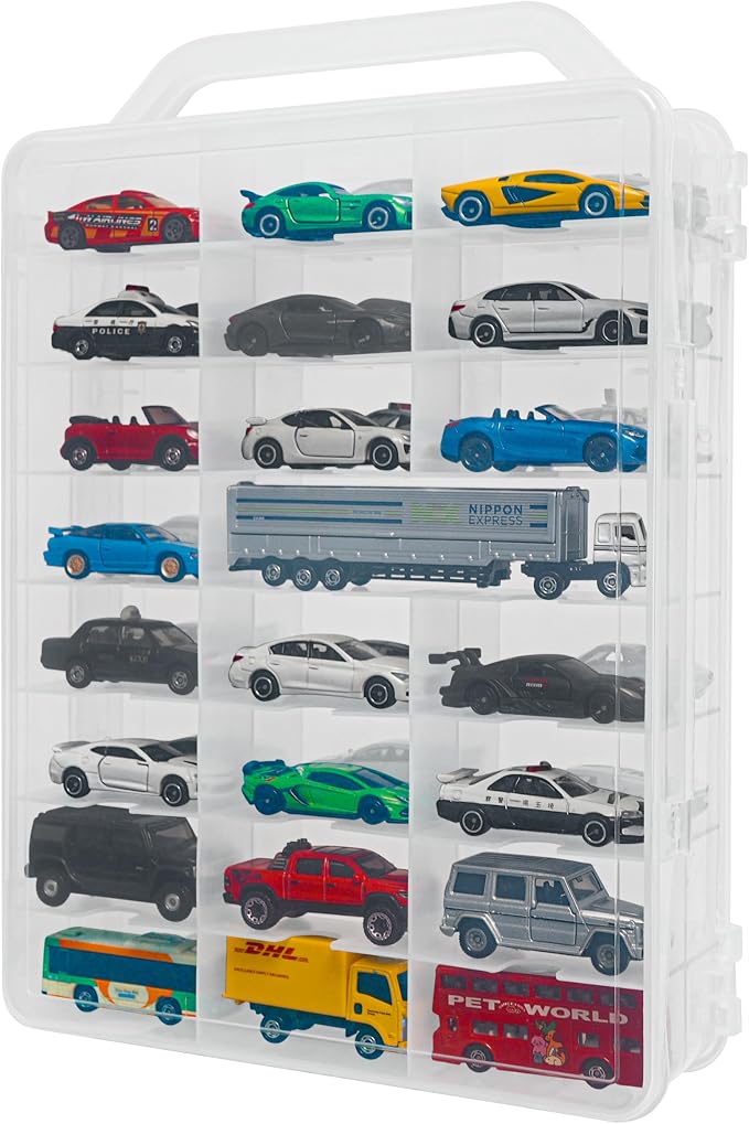 YYDS 48-Car Storage Case with Handle, Double-Sided Organizer by YYDS