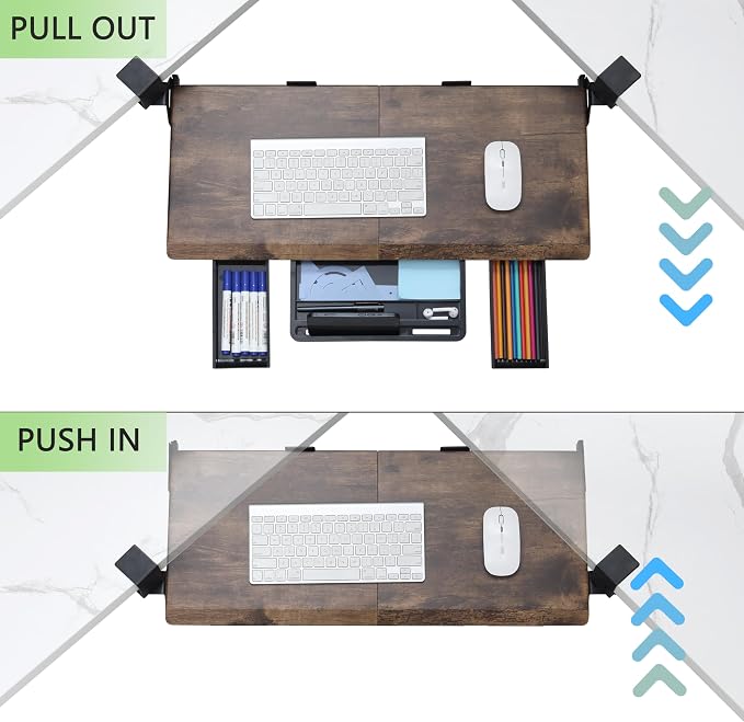 ETHU Keyboard Tray Under Desk, Ergonomic Corner Keyboard Tray - Image 5