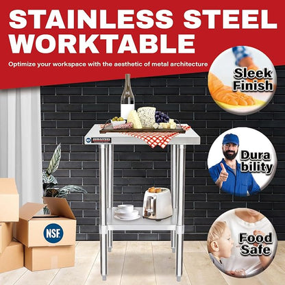 DuraSteel 24x18 Small Stainless Steel Table - Image 2