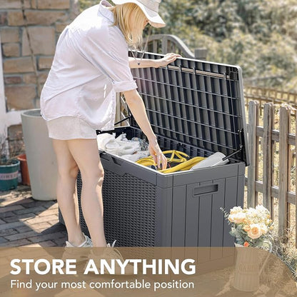Devoko 100 Gallon Waterproof Large Resin Deck Box Indoor Outdoor Lockable - Image 7