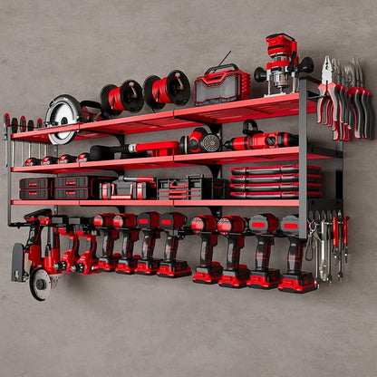 48" Large Power Tools Organizer Wall Mount, 12 Drill Holder by NattyDot