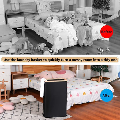 iEGrow 60L Slim Laundry Hamper, Narrow Laundry Basket - Image 4