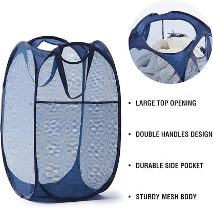 TECHMILLY Upgraded 105L Collapsible Mesh Pop Up Laundry Hamper - Image 4