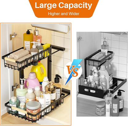 REALINN Under Sink Organizer, 2 Pack Height Adjustable Under Sink Organizers - Image 4