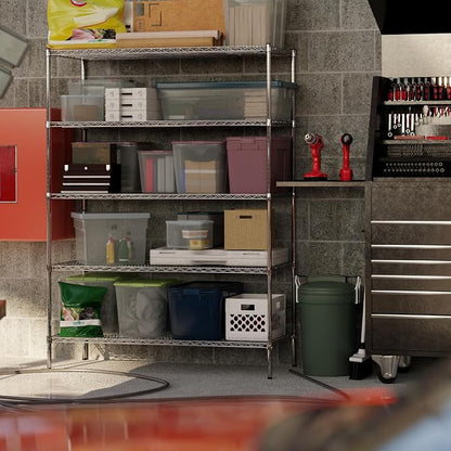 24" Deep x 54" Wide x 74" Height Wire Shelving Kit | 5-Tier | NSF Commercial - Image 2