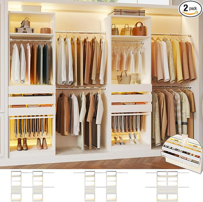 Closet System, 5.7-10.4FT Closet Organizer System by HUAHUU