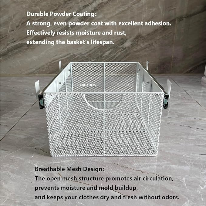 Pull Out Closet Drawer for Clothes | Sliding Wire Basket for Wardrobe Cabinets - Image 3