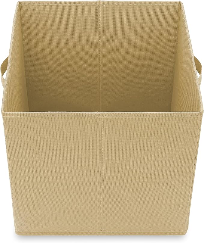 Casafield Set of 6 Collapsible Fabric Cube Storage Bins, Sandy Beige - Image 4