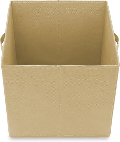 Casafield Set of 6 Collapsible Fabric Cube Storage Bins, Sandy Beige - Image 4