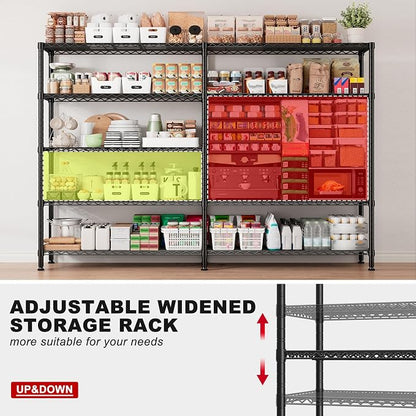 REIBII 70" W Storage Shelves Heavy Duty Load 1600LBS, Metal Shelving 5-Tier - Image 8