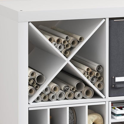 Furinno Cubicle Cube Insert, X-Shelf Cube Organizer, 3-Shelf Accessory - Image 4