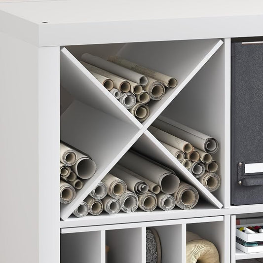 Furinno Cubicle X-Shelf Cube Insert, Cube Organizer, Plain White | Fits into by Furinno-FitsYourSpaceFitsYourBudget