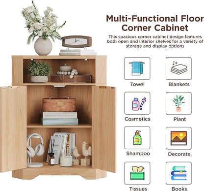 Vabches Corner Cabinet, Corner Bathroom Cabinet - Image 4