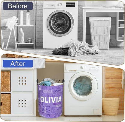 Custom Name Laundry Hamper, Personalized Laundry Basket - Image 7