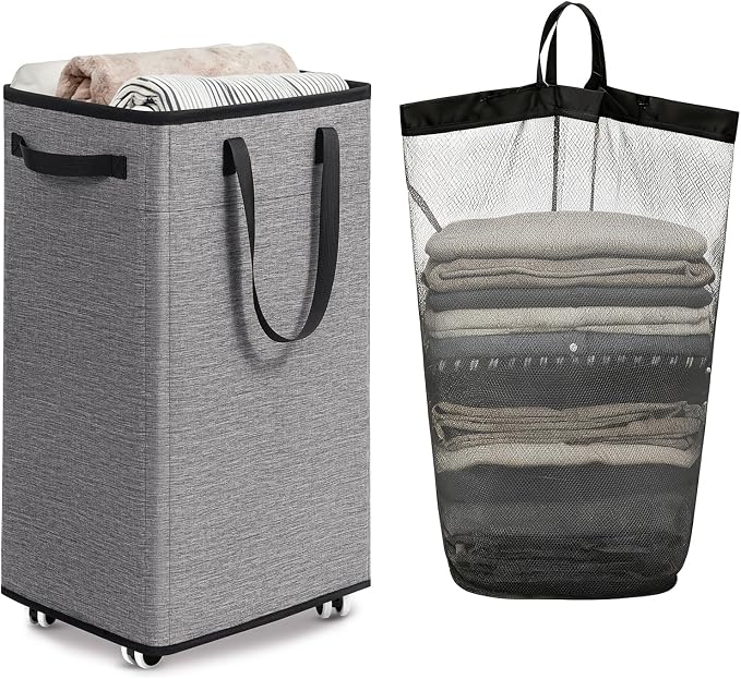 Goodpick 75L Rolling Laundry Basket, Large Laundry Hamper by Goodpick