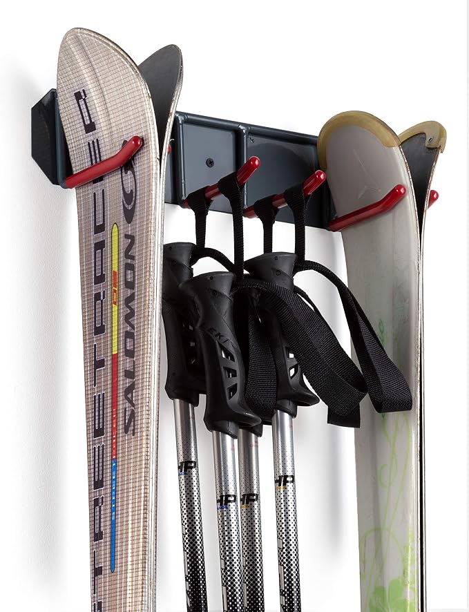 Wall Mounted Rack Organizer for Skis and Poles Heavy Duty Horizontal Wall Ski - Image 7