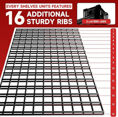 4-Tier 60”W Garage Shelving Heavy Duty 2500LBS Garage Storage Rack 60" W - Image 5
