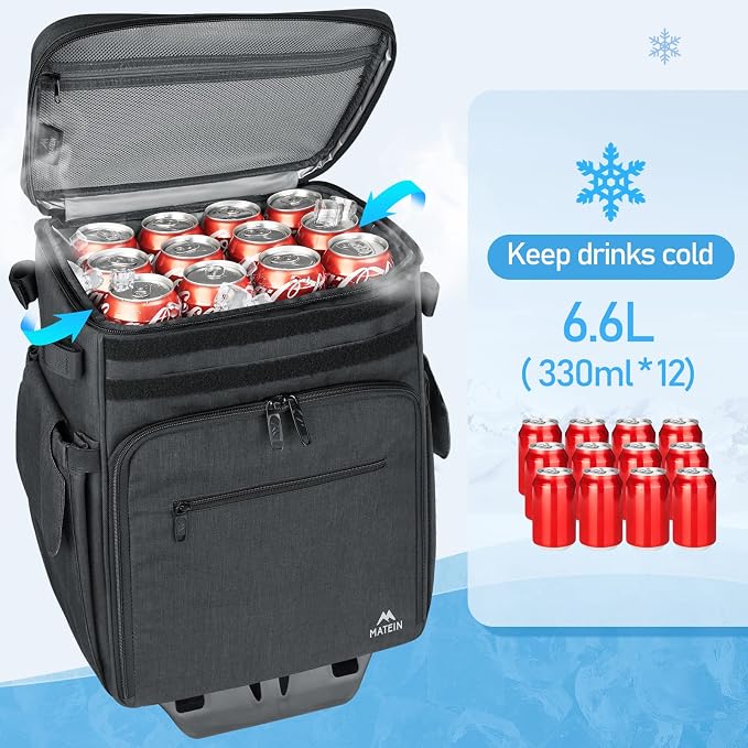 MATEIN Rolling Tackle Box with Cooler, Large Fishing Bag with Wheels - Image 2