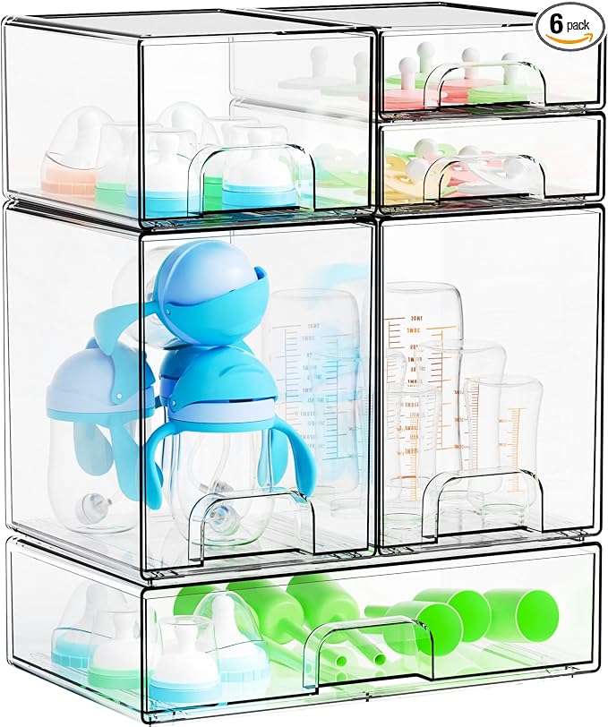 Yieach 6 Set Clear Baby Bottle Organizer by Yieach