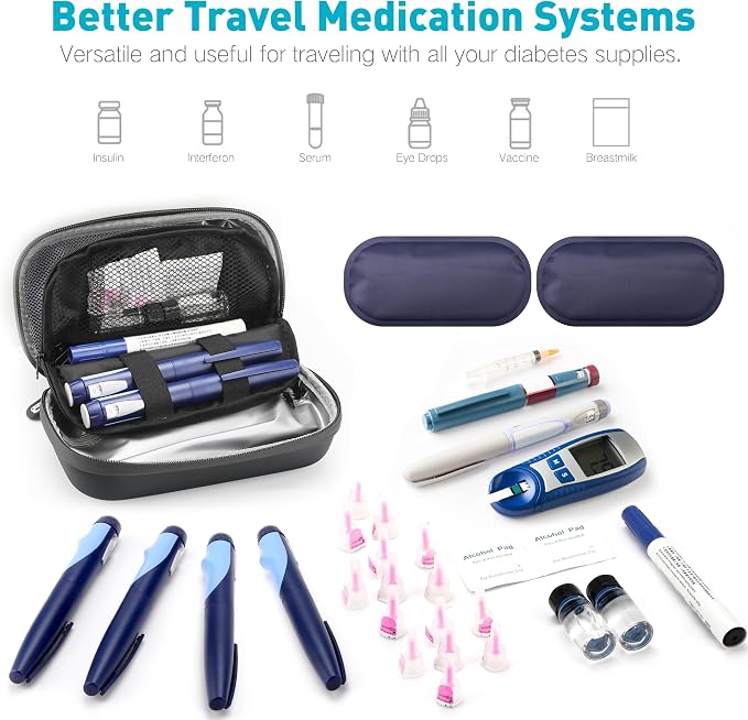 Insulin Cooler Travel Case Diabetic Medication Insulated Cool Organizer - Image 6
