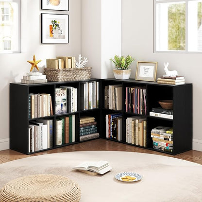 Giantex 6-Cube Bookcase, 3-Tier Cubby Bookshelf, Horizontal Vertical Display - Image 8