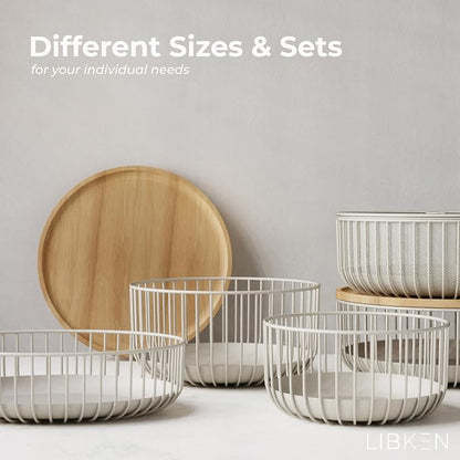 Metal Fruit Bowl with Mesh Lid and Basket - Image 6