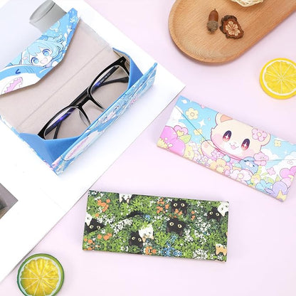 Foldable Glasses Case, Magnetic PU Leahter Sunglasses Case, Cute Hard Shell - Image 7