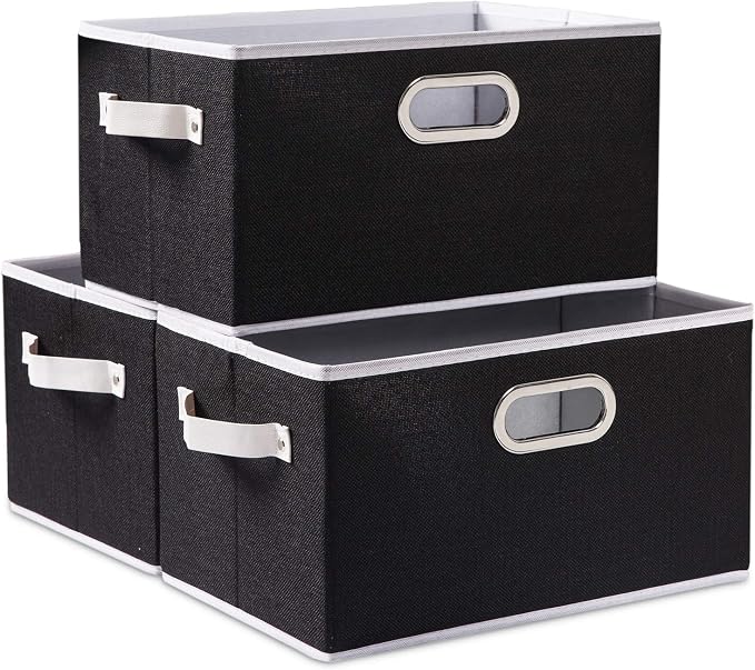 PRANDOM Fodable Storage Bins for Closet Decorative Fabric Storage Baskets Cubes by Prandom