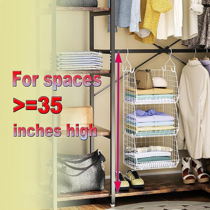 X-cosrack 3 Tier Foldable Closet Organizer, Clothes Shelves - Image 4