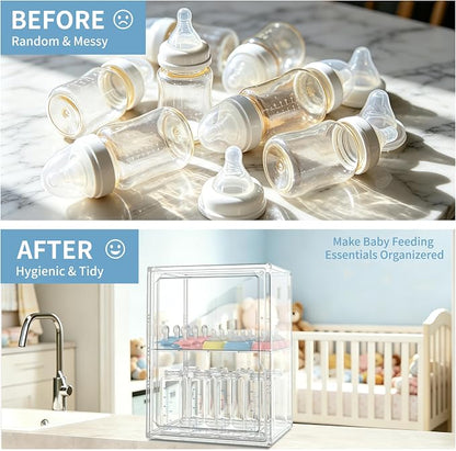 Baby Bottle Organizer, 3 Tiers Adjustable Bottle Storage Container - Image 3