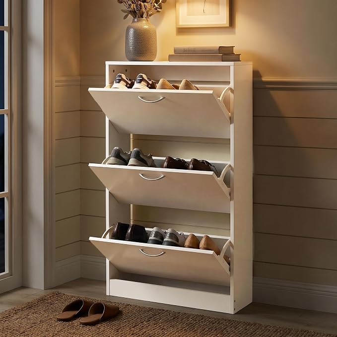 HOPUBUY Shoe Cabinet for Entryway, Narrow Shoe Storage by HOPUBUY