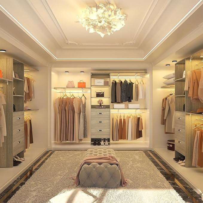 iSunirm 8FT Closet System, Wall Mount Bedroom Wardrobe - Image 5