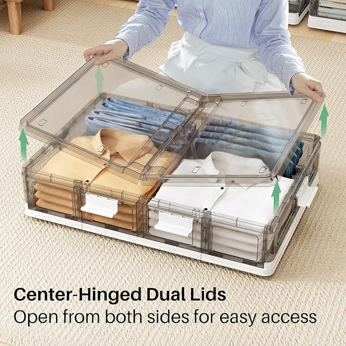 Kitstorack 2 Pack Plastic Under Bed Storage Bins - Image 2