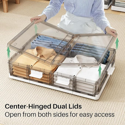 Kitstorack 2 Pack Plastic Under Bed Storage Bins - Image 2