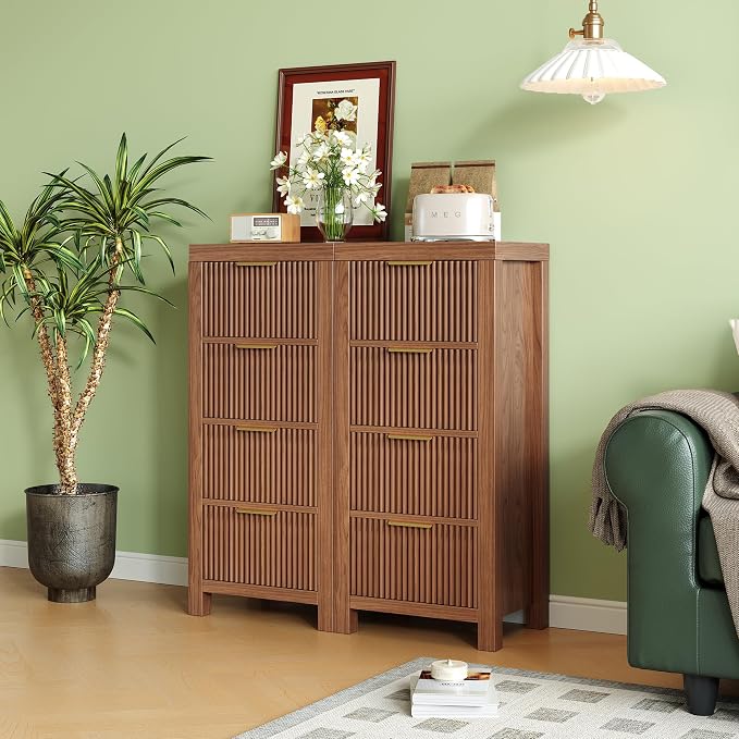 Mid-Century Modern Tall Wooden Dresser - Image 8