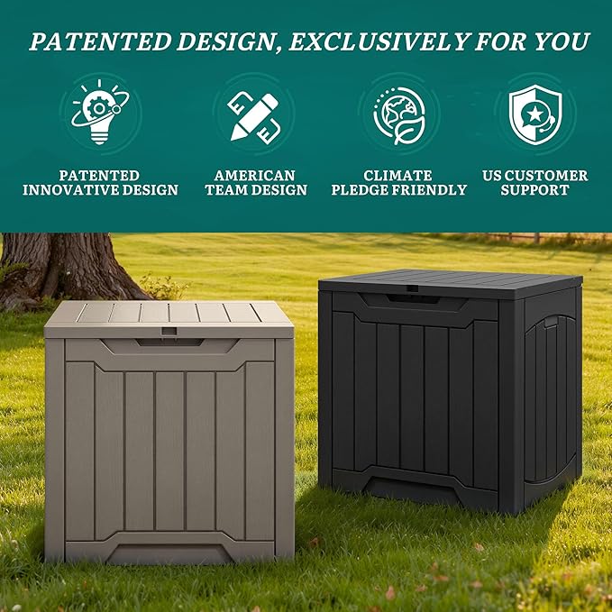 YITAHOME Outdoor Resin Storage Box 31 Gal, Water-resistant Patio Deck Box - Image 9