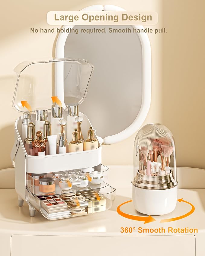 Makeup Organizer, Skincare Holder Bathroom Counter Organizer, Storage Box - Image 3