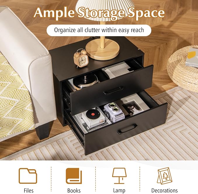 Giantex Stackable Drawers for Closet, 2-Drawer Short Dresser, Anti-Tipping - Image 4