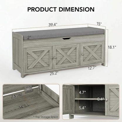 Marsail Shoe Storage Bench - Image 2