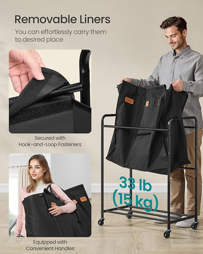 SONGMICS 3-Section Laundry Sorter, Laundry Hamper - Image 5