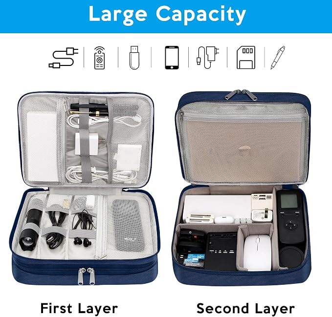 CILLA Electronic Organizer Travel Case, Travel Cord Organizer Case Portable - Image 7