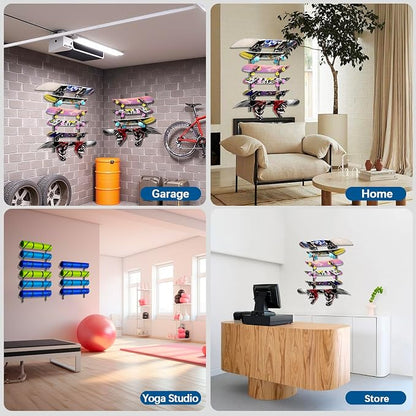 Skateboard Rack Wall Mount – Skateboard Wall Hanger, Snowboard Display Wall - Image 7
