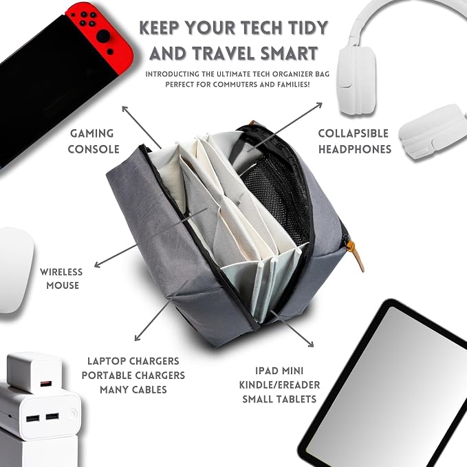 Large Electronics Organizer and Tech Travel Bag – Premium Portable Case - Image 4