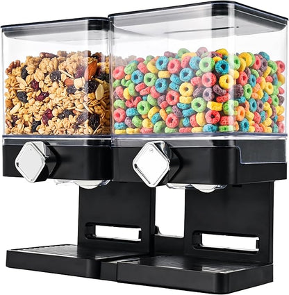 Dual Cereal Dispenser, 7.4L Large Cereal Storage Container by adorabby