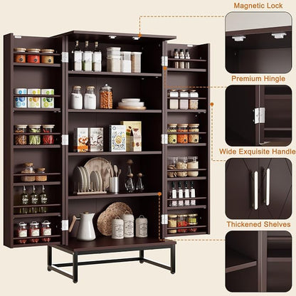 Saudism Pantry Cabinet, Large Cupboard - Image 7