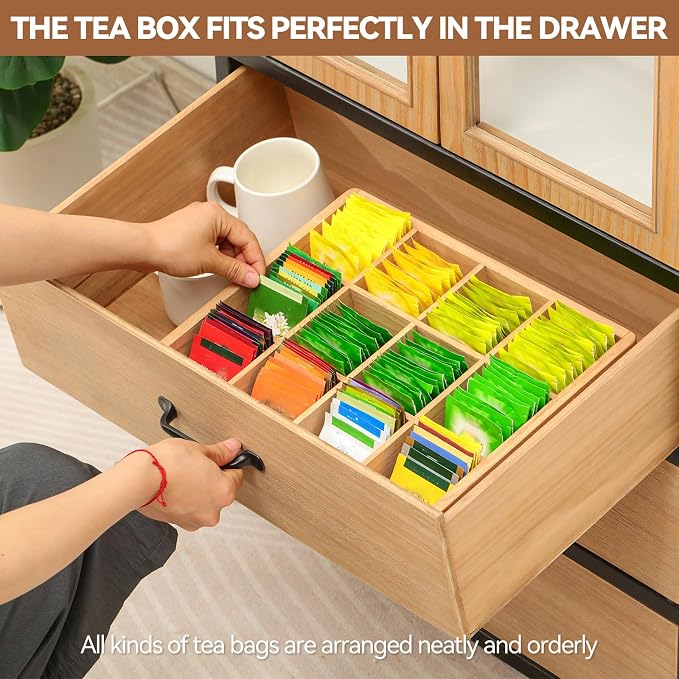 KIRIGEN Wooden Tea Bag Organizer - Image 4